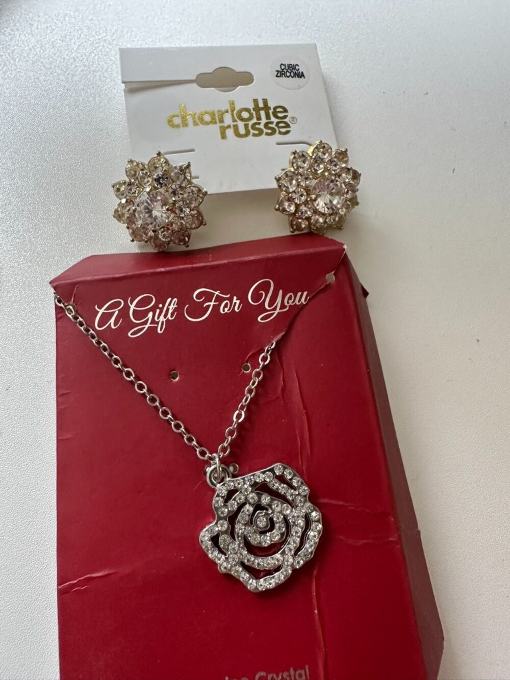 NEW with Tags Flower Necklace and Earrings - Charlotte Russe